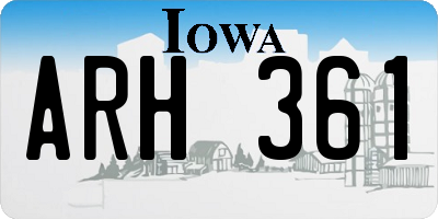 IA license plate ARH361