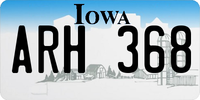 IA license plate ARH368