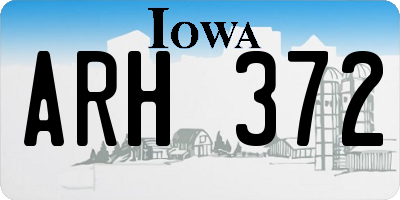 IA license plate ARH372