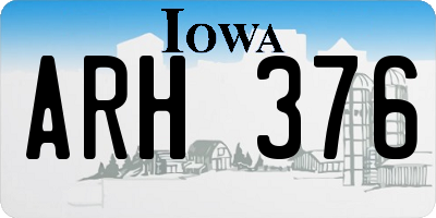IA license plate ARH376