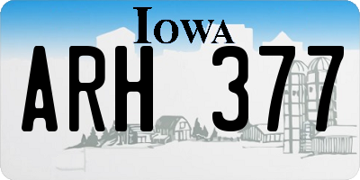 IA license plate ARH377