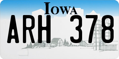 IA license plate ARH378