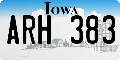 IA license plate ARH383