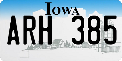 IA license plate ARH385