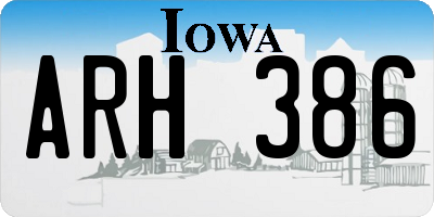 IA license plate ARH386