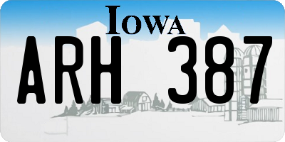 IA license plate ARH387