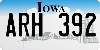 IA license plate ARH392