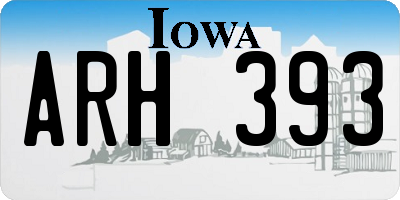 IA license plate ARH393