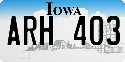 IA license plate ARH403