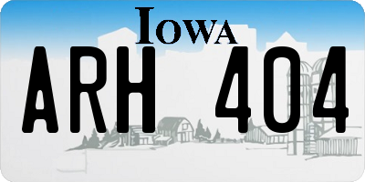 IA license plate ARH404