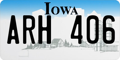 IA license plate ARH406