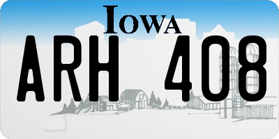 IA license plate ARH408