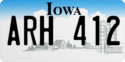 IA license plate ARH412