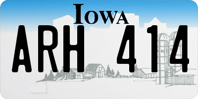 IA license plate ARH414