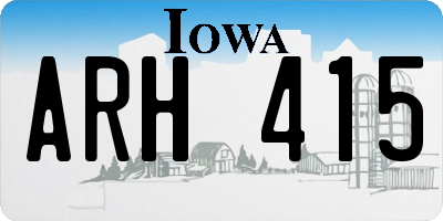 IA license plate ARH415