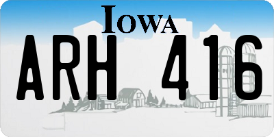 IA license plate ARH416