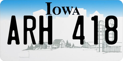 IA license plate ARH418