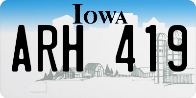 IA license plate ARH419