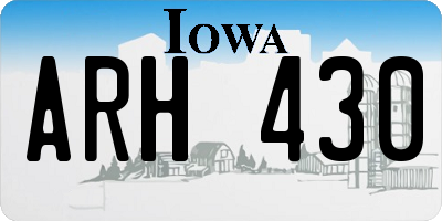 IA license plate ARH430