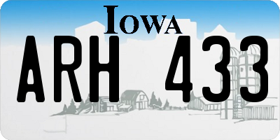 IA license plate ARH433