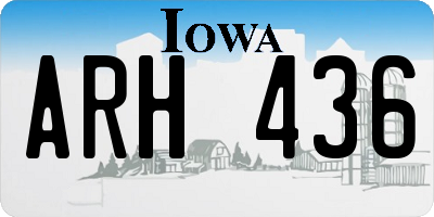 IA license plate ARH436