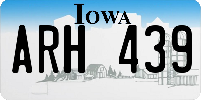 IA license plate ARH439