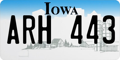 IA license plate ARH443