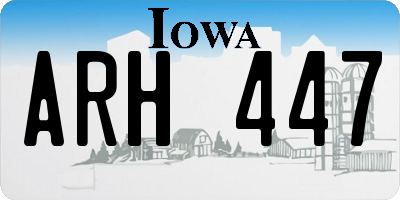 IA license plate ARH447