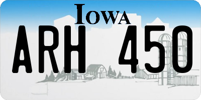 IA license plate ARH450
