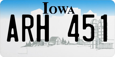 IA license plate ARH451