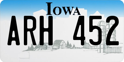 IA license plate ARH452