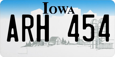 IA license plate ARH454