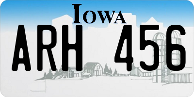 IA license plate ARH456