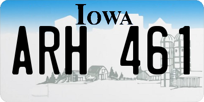 IA license plate ARH461