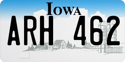 IA license plate ARH462