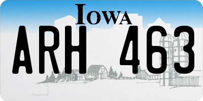 IA license plate ARH463