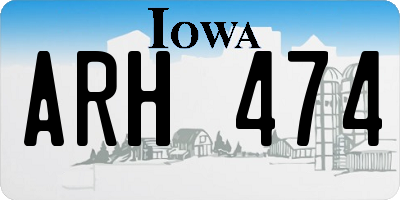 IA license plate ARH474