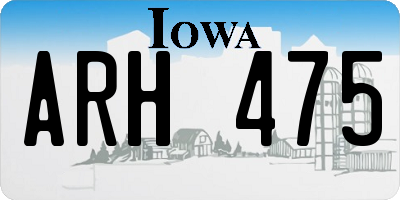 IA license plate ARH475