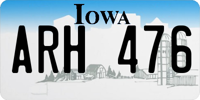 IA license plate ARH476