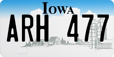 IA license plate ARH477