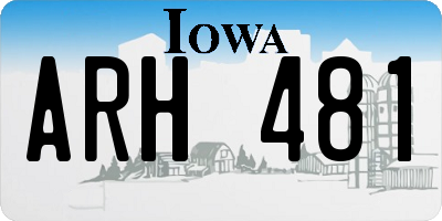 IA license plate ARH481