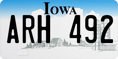 IA license plate ARH492