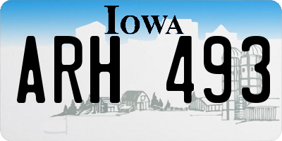 IA license plate ARH493