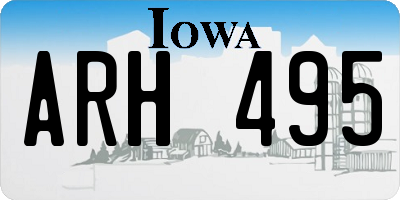 IA license plate ARH495