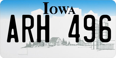 IA license plate ARH496