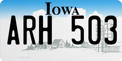 IA license plate ARH503