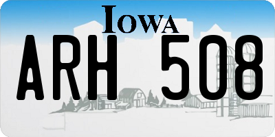 IA license plate ARH508