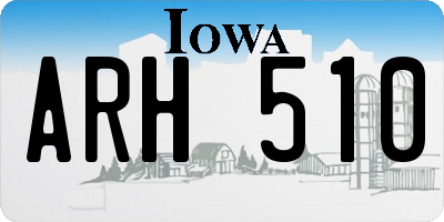 IA license plate ARH510