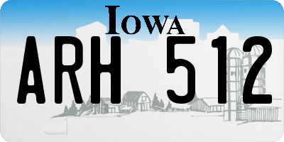 IA license plate ARH512