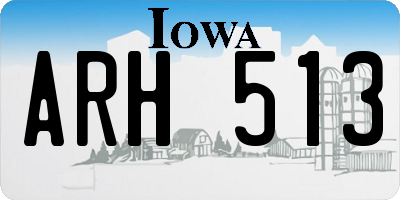 IA license plate ARH513